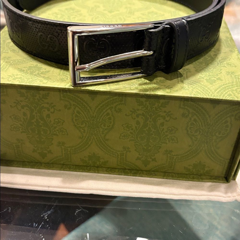 Gucci Women's Slim Belt 474313 UCGAN 1000 Leather Black 80 32 - Picture 6 of 9